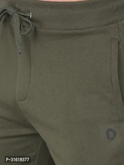 Comfortable Olive Cotton Blend Joggers For Men-thumb4