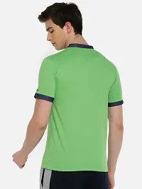 Stunning Green Cotton Blend Solid Henley Tees For Men-thumb1