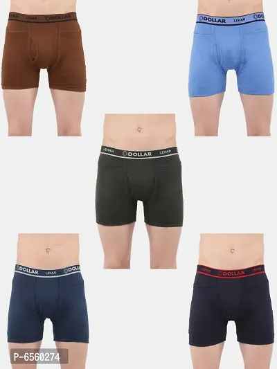 Stylish Cotton Solid Pocket Trunks For Men-Pack Of 5