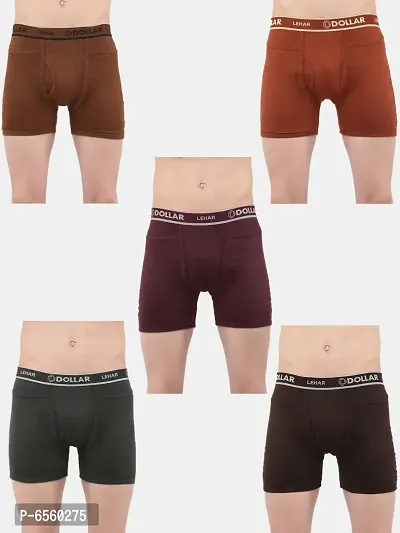 Stylish Cotton Solid Pocket Trunks For Men-Pack Of 5
