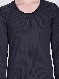 Stylish Black Cotton Blend Solid Round Neck Thermal Set For Men-thumb4