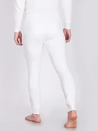 Stylish Off White Cotton Blend Solid  Thermal Bottoms For Men-thumb1