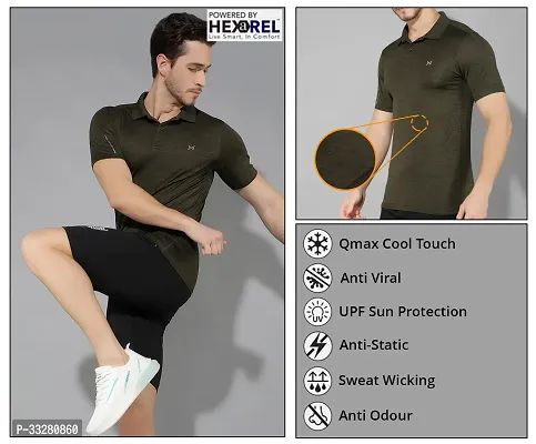 Stylish Polyester Solid Sports Tee For Men-thumb5