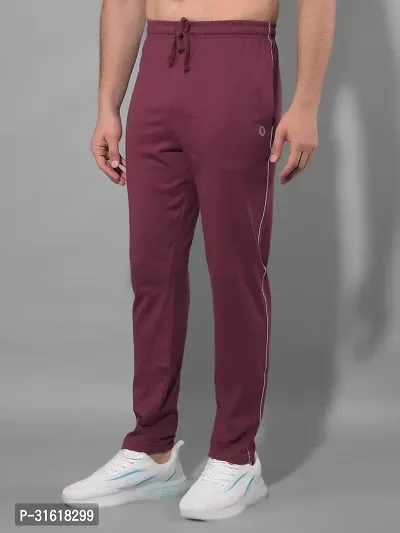 Comfortable Maroon Cotton Blend Regular Track Pants For Men-thumb3