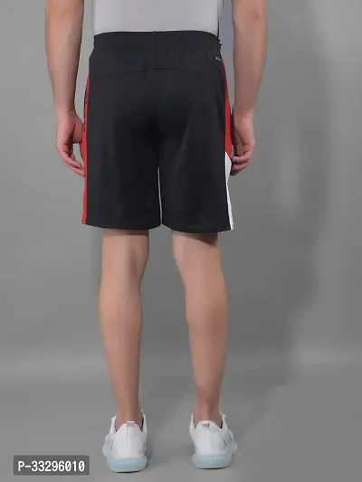 Stylish Black Polyester Solid Regular Fit Sports Shorts For Men-thumb3