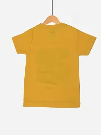 Stylish Yellow Cotton Printed T-Shirt For Boys-thumb3