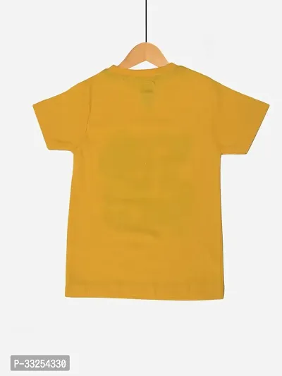 Stylish Yellow Cotton Printed T-Shirt For Boys-thumb5