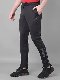 Stylish Black Polyester Regular Track Pants For Men-thumb1