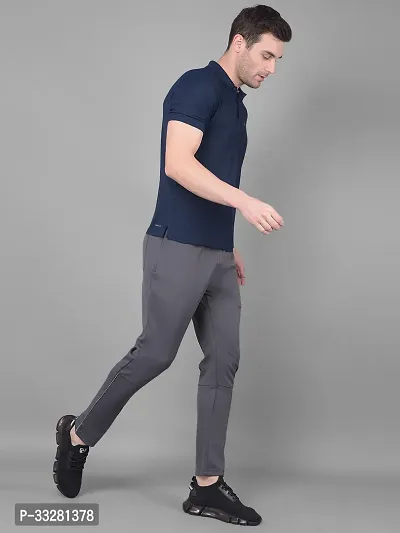 Stylish Grey Polyester Regular Track Pants For Men-thumb4