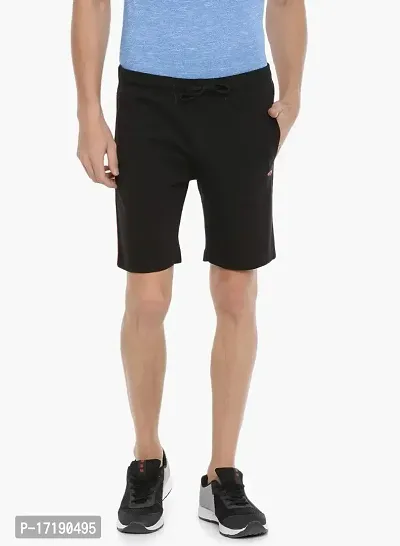 Force NXT Men's Regular Fit Cotton Casual Shorts (MNAL-555_Black_M)