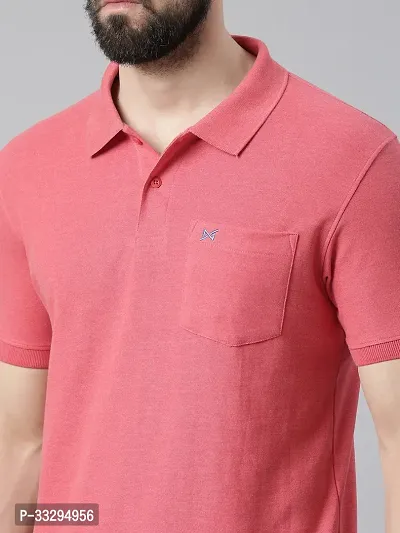 Stylish Red Cotton Solid Short Sleeves Polos For Men-thumb4