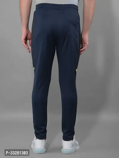 Stylish Navy Blue Polyester Regular Track Pants For Men-thumb3