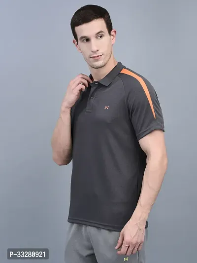 Stylish Polyester Solid Sports Tee For Men-thumb2