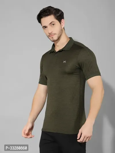 Stylish Polyester Solid Sports Tee For Men-thumb2