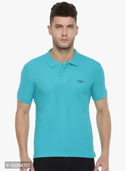 Stylish Green Cotton Solid Short Sleeves Polos For Men