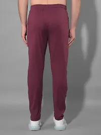 Comfortable Maroon Cotton Blend Regular Track Pants For Men-thumb1