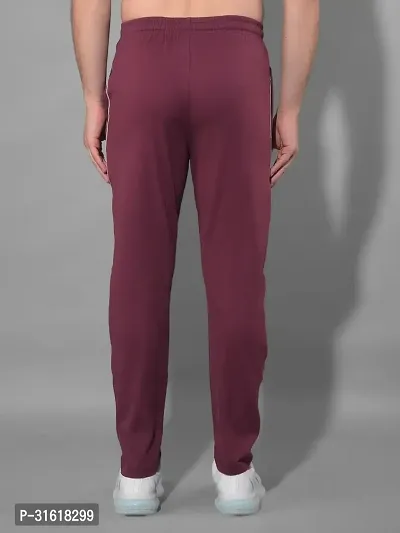 Comfortable Maroon Cotton Blend Regular Track Pants For Men-thumb2