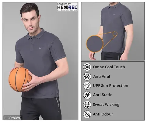 Stylish Polyester Solid Sports Tee For Men-thumb5