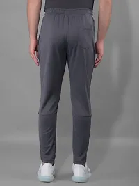 Stylish Grey Polyester Regular Track Pants For Men-thumb2