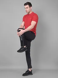 Stylish Black Polyester Regular Track Pants For Men-thumb4