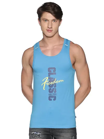 Dollar Men Cotton Casual Assorted Printed Tank Top Vest (Pack of 1)