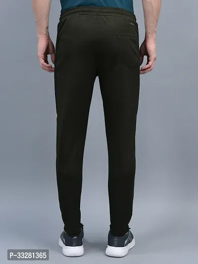 Stylish Olive Polyester Regular Track Pants For Men-thumb3