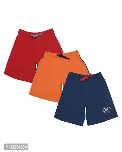 Cotton Regular Fit Pack of 3 Shorts For Boys-thumb0