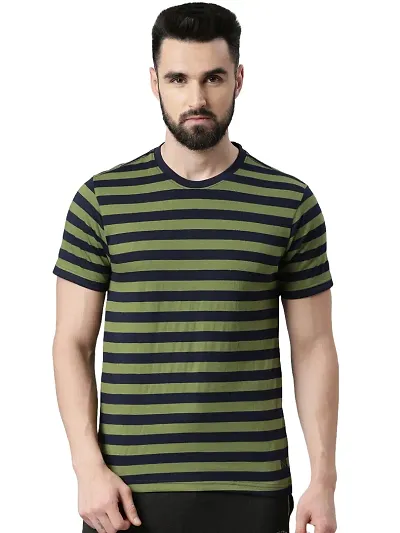 Reliable Striped Round Neck Tshirt For Men