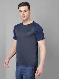 Stylish Polyester Solid Sports Tee For Men-thumb1