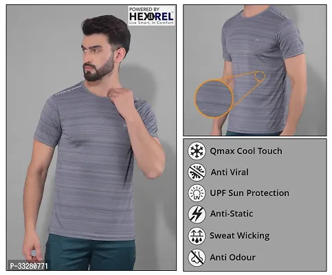 Stylish Polyester Solid Sports Tee For Men-thumb5