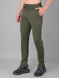 Comfortable Olive Cotton Blend Joggers For Men-thumb2