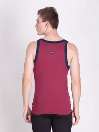 Force NXT Men's Solid Regular Vest (MNFR-261_Grey and Red 2XL)-thumb2