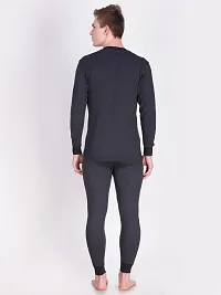 Comfortable Black Cotton Thermal Set For Men-thumb2