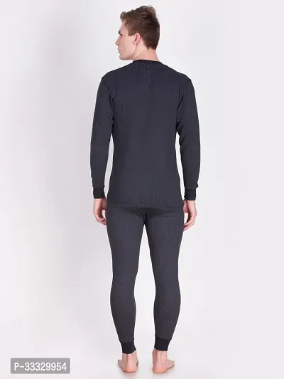 Comfortable Black Cotton Thermal Set For Men-thumb3