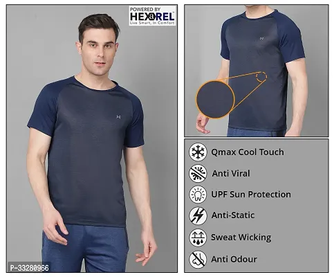 Stylish Polyester Solid Sports Tee For Men-thumb5