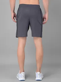 Comfortable Grey Cotton Blend Regular Shorts For Men-thumb1