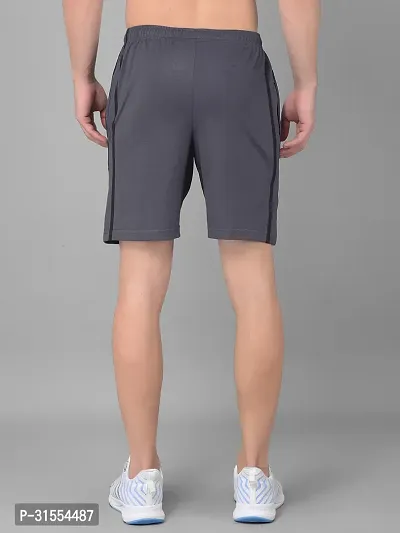 Comfortable Grey Cotton Blend Regular Shorts For Men-thumb2