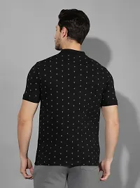 Reliable Black Cotton Blend Printed Polo T-Shirt For Men-thumb1