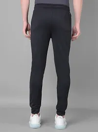 Stylish Black Polyester Regular Track Pants For Men-thumb2