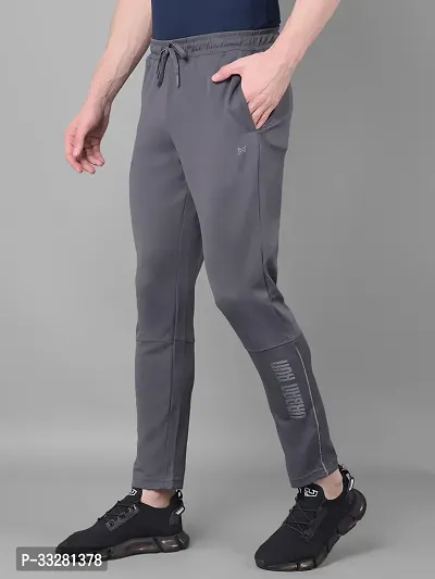 Stylish Grey Polyester Regular Track Pants For Men-thumb2