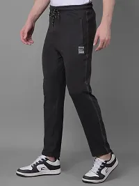 Comfortable Coffee Cotton Blend Regular Track Pants For Men-thumb2