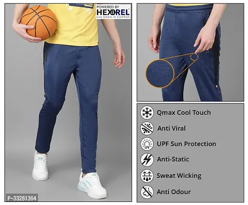 Stylish Blue Polyester Regular Track Pants For Men-thumb5