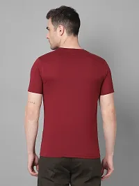 Reliable Red Cotton Blend Solid T-Shirt For Men-thumb1