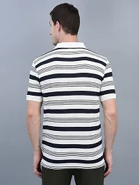 Stylish Multicoloured Cotton Striped Short Sleeves Polos For Men-thumb1