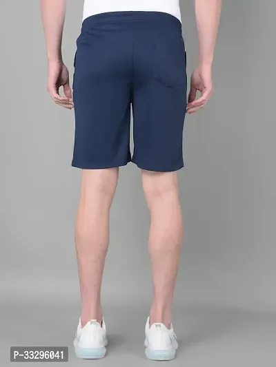 Stylish Blue Polyester Solid Regular Fit Sports Shorts For Men-thumb3