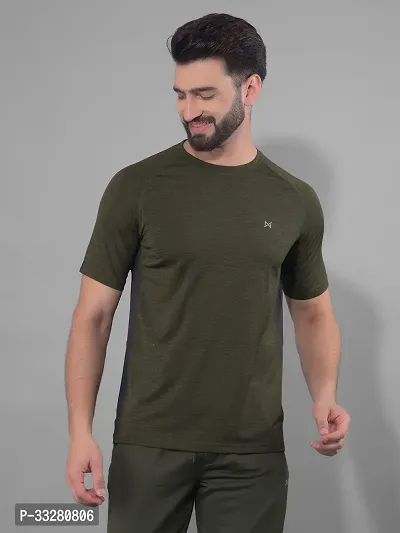 Stylish Polyester Solid Sports Tee For Men-thumb0