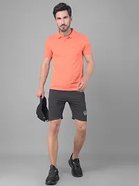 Reliable Orange Cotton Blend Solid Polo T-Shirt For Men-thumb4