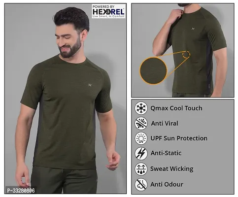 Stylish Polyester Solid Sports Tee For Men-thumb5