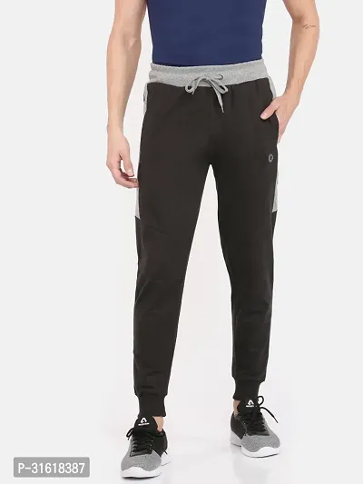 Comfortable Black Cotton Blend Joggers For Men