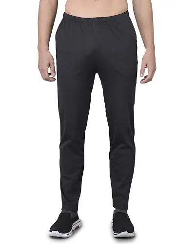 Comfortable Cotton Blend Regular Track Pants For Men